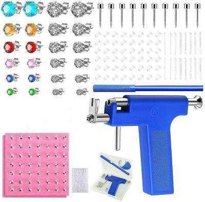 Stainless Steel Body Ear Piercing Tool Set Ear Nose Navel Piercing Machines with 12 Pairs Stainless