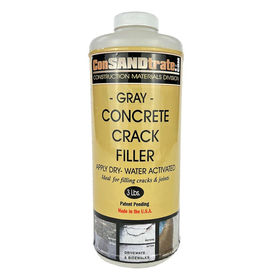 Concrete Crack Filler - Gray - 3 lb. (Single Bottle) for Filling in Concrete Cracks on driveways, walkways and patios.