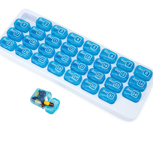 31 Day Monthly Pill Organizer with Removable Daily Pods – BPA-Free Travel Pill Case