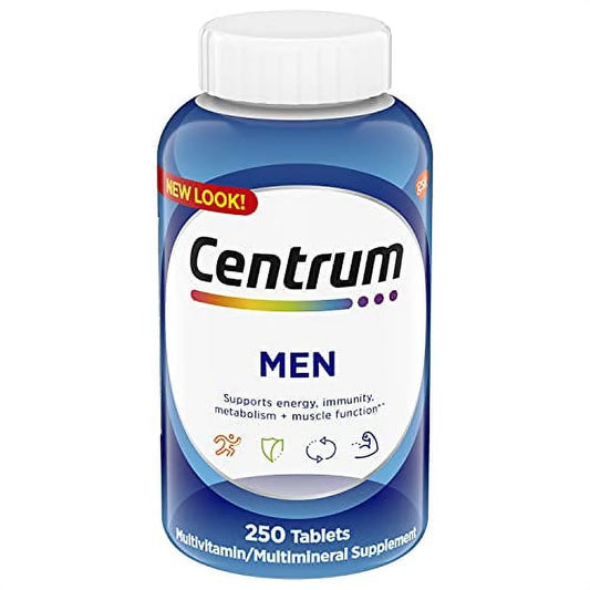 Centrum Multivitamin for Men, Multivitamin/Multimineral Supplement with Vitamin D3, B Vitamins and Antioxidants, Gluten Free, Non-GMO Ingredients - 250 Count