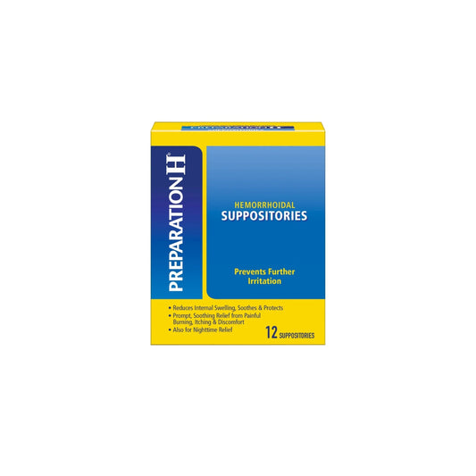 Preparation H Suppositories for Hemorrhoid Relief, Burning and Itching