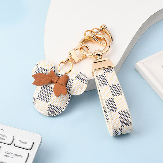 White Crystal Pixiu Keychain – Car Pendant Key Ring Charm for Men & Women
