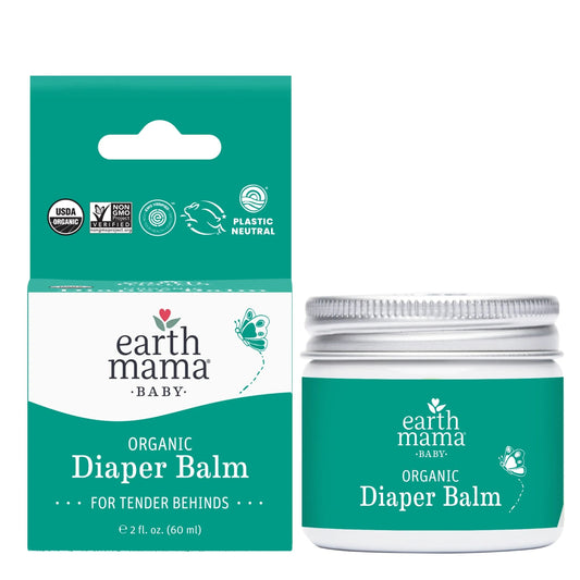 Earth Mama Baby Organic Non-GMO Diaper Balm for Tender Behinds, Zinc-Free, 2 fl oz