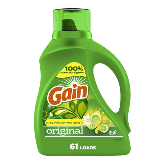 Gain Liquid Laundry Detergent, Original Scent, 88 fl oz, 61 Loads
