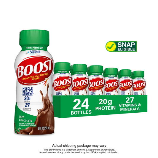 BOOST 20g High Protein Nutritional Drink Shakes, Rich Chocolate, 8 fl oz