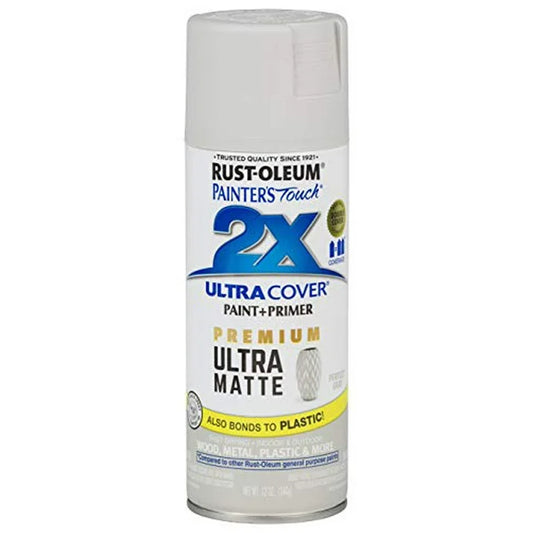 Rust-Oleum Painter's Touch 2X Ultra Cover Ultra Matte Perfect Gray Paint+Primer Spray Paint 12 oz