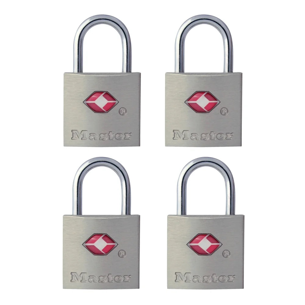 Master Lock Keyed Padlock, 7/8-in Wide x 7/16-in Shackle, TSA Accepted Keyed Alike