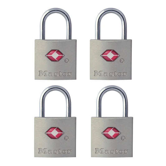 Master Lock Keyed Padlock, 7/8-in Wide x 7/16-in Shackle, TSA Accepted Keyed Alike