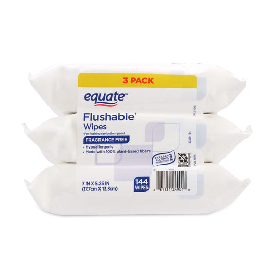 Equate Flushable Wet Wipes, Fragrance Free