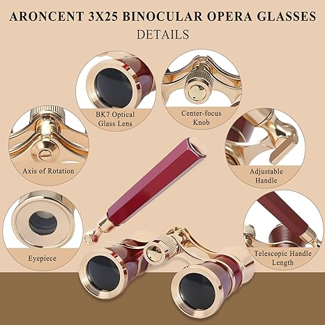 3X25 Vintage Opera Glasses Binoculars for Theater Musical Concert Girlfriend