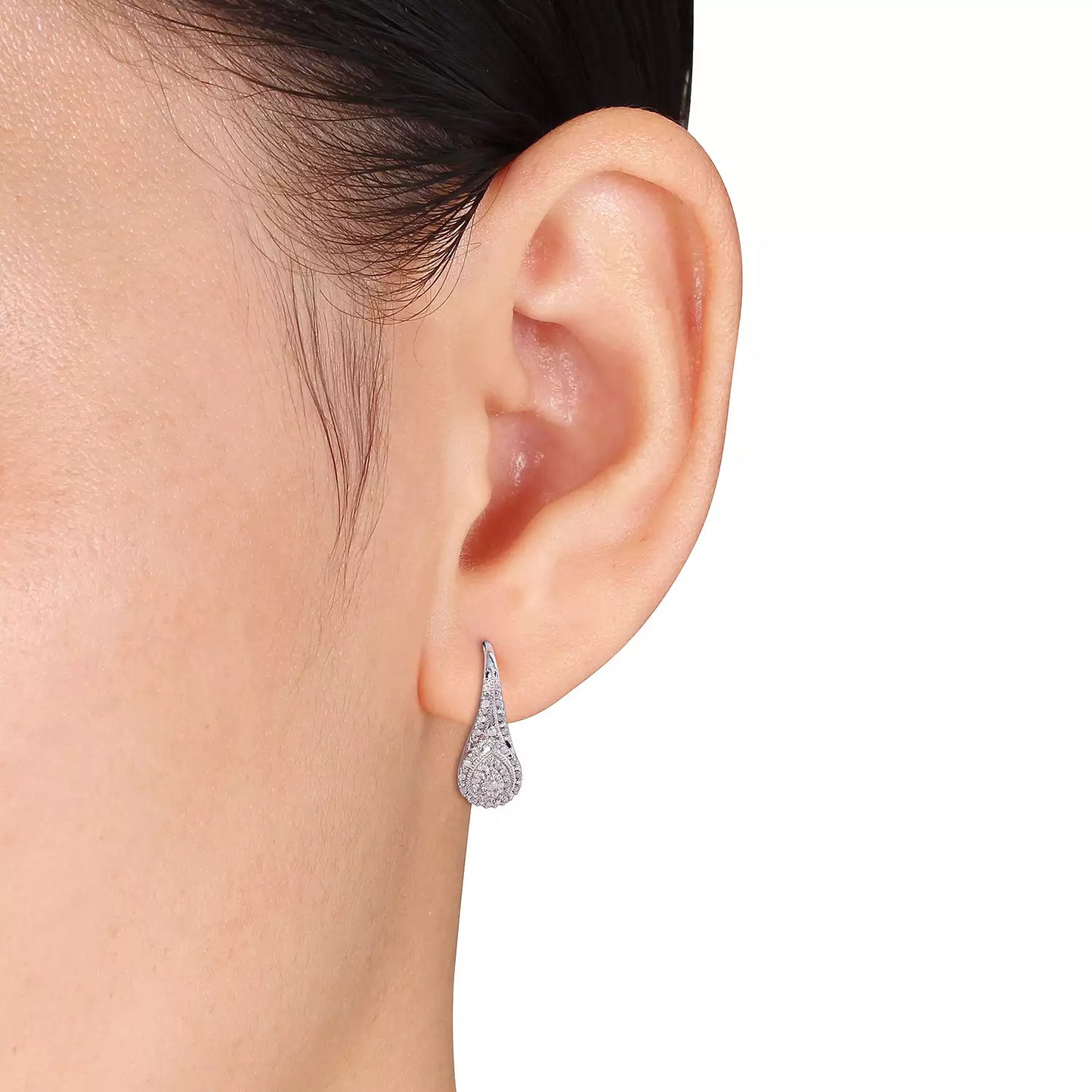 Sterling Silver Hoop Earrings for Women – 925 CZ Anniversary Jewelry