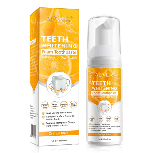 Foaming Mousse Toothpaste for Adults 360°Comprehensive Cleaning Teeth for Oral Health Aliver Teeth Whitening Foam Toothpaste