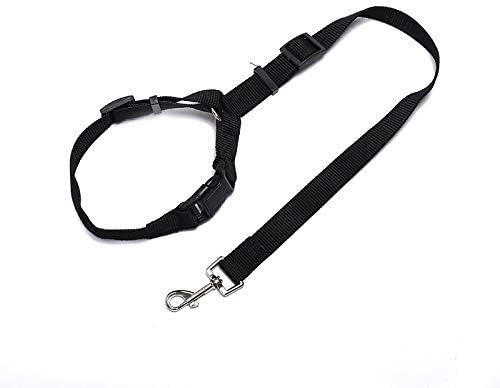 Dog Car Seat Belt Restraint – Adjustable Safety Harness Leash with Locking Clip, Black
