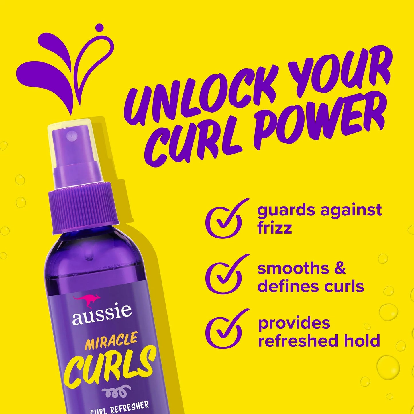 Aussie Miracle Curls Curl Refresher Spray Gel, Max Hold, for All Hair Types 5.7 fl oz
