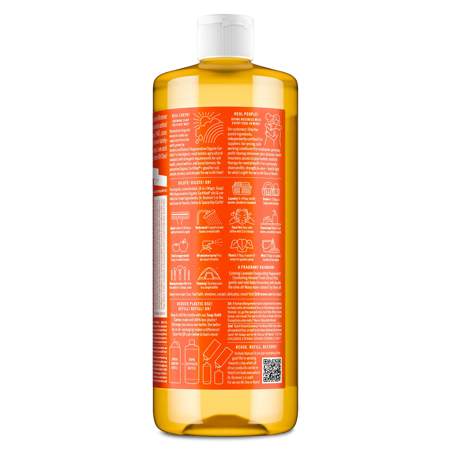 Dr. Bronner's Magic Soap - Tea Tree - Pure-Castile Liquid Soap - 32 oz – for face, body wash, hands