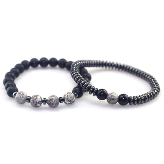 2 Weight Loss Men Women Therapy Magnetic Hematite Stone Beads Bracelet