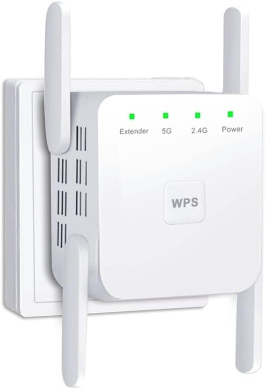 WiFi Extender 1200Mbps Dual-Band – WiFi Repeater & Signal Booster with Ethernet Port, Covers up to 4500 Sq. Ft & 35 Devices, Easy Setup