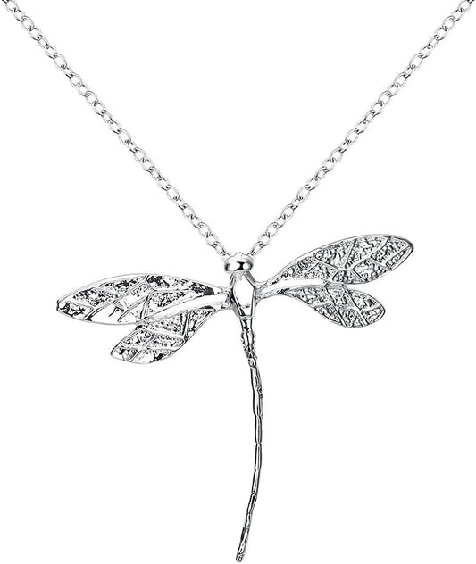 Silver Dragonfly Necklace – Simple Nature-Inspired Jewelry