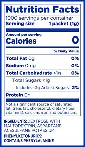 EQUAL 0 Calorie Sweetener, Sugar Substitute, Zero Calorie Sugar Alternative Sweetener Packets, Sugar Alternative, 230 Count,