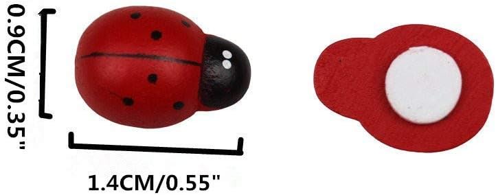 100 PCS Mini Wooden Ladybug & Bee Decorations – DIY Craft Embellishments 🐞