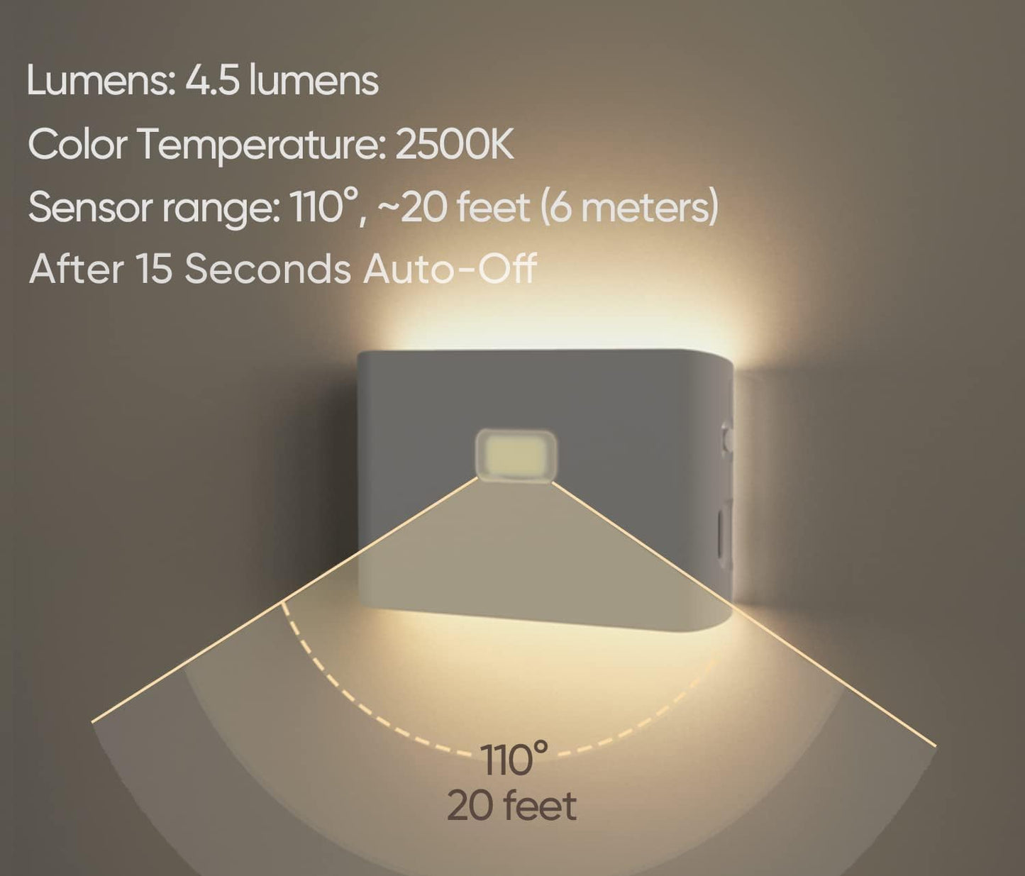 Rechargeable Night Lights with Dusk to Dawn & Motion Sensors 3 Pack