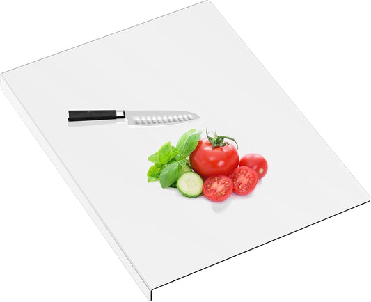 Large Acrylic Cutting Board with counter lip, 24 x 18in Clear Cutting Board for Countertop with 5CM Lip Countertop Cutting Board Acrylic Cutting Board for Kitchen