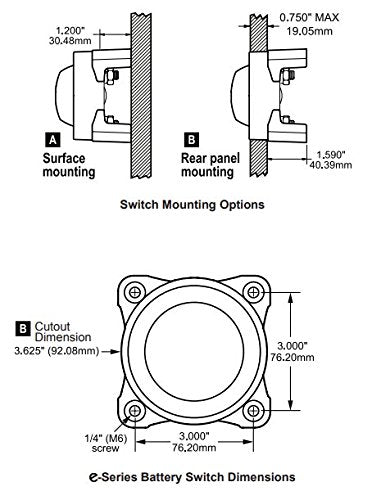 9001E e-Series Battery Switch, Selector 4 Position, Red