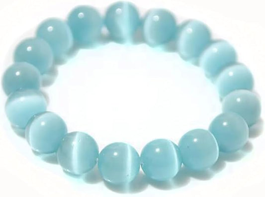 Natural Blue Amazonite Crystal Bracelet – 8mm Round Healing Stones | Calming Energy & Balance Bracelet