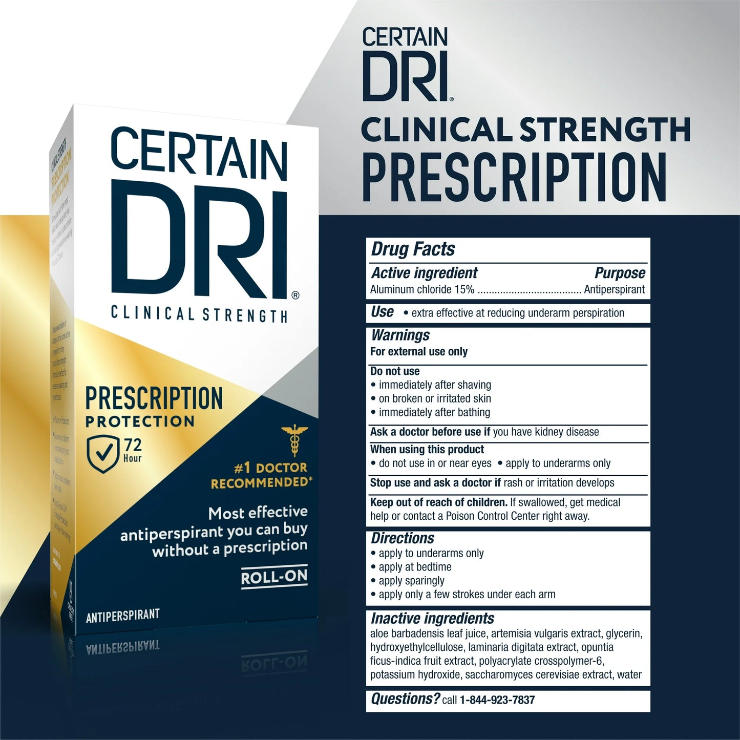 Certain Dri Prescription Strength Clinical Antiperspirant, Roll-On, 1.2 fl oz