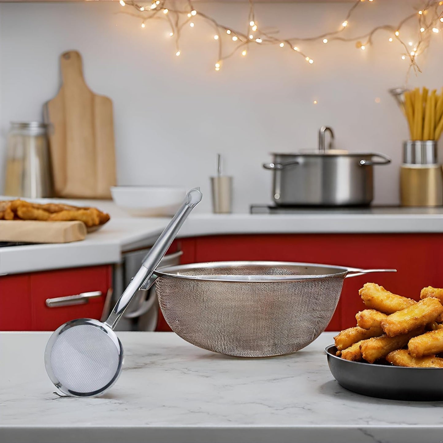i Kito 4.7" Stainless Steel Fat Skimmer Spoon with Hanging Loop, Dishwasher Safe Soup Ladle for Hot Pot, Dumplings