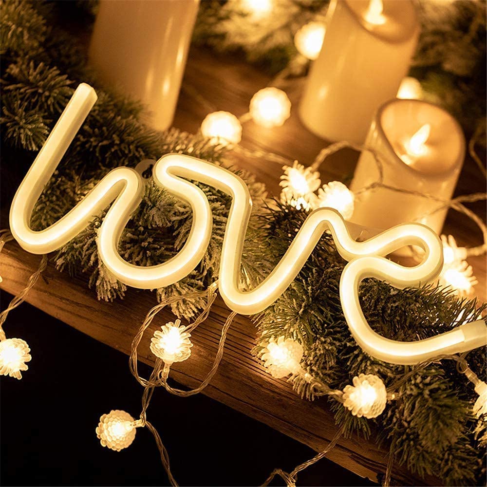 LOVE Neon Sign – LED Wall Light for Home Decor, Bedroom, Wedding, or Party Display