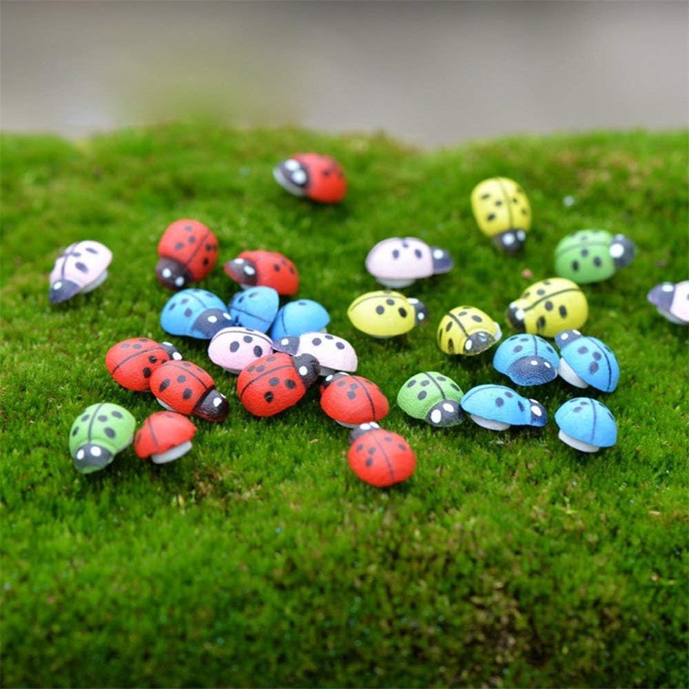 100 PCS Mini Wooden Ladybug & Bee Decorations – DIY Craft Embellishments 🐞