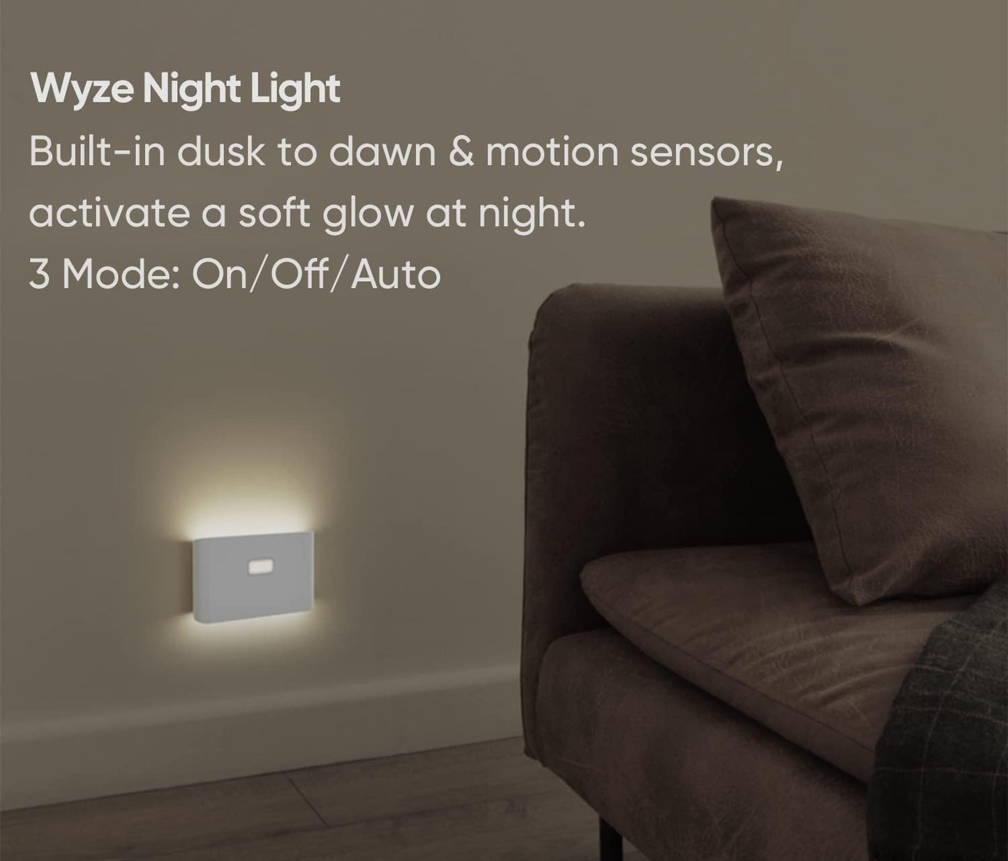 Rechargeable Night Lights with Dusk to Dawn & Motion Sensors 3 Pack