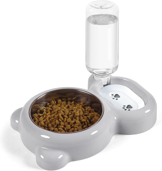 Dog Bowls, Cat Food and Water Bowl Set - Grey