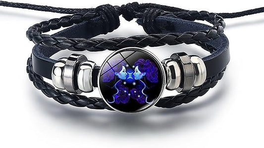 Zodiac Spirit Bracelet – Adjustable Leather Manifestation Bracelet for All 12 Signs