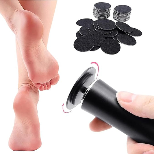 Upgraded Electric Callus Remover (Speed Adjustable) with 60pcs Replacement Sandpaper Discs, Professional Pedicure Foot File Sander for Men Women Dead Cracked Hard Dry Skin, FCR-2 Black