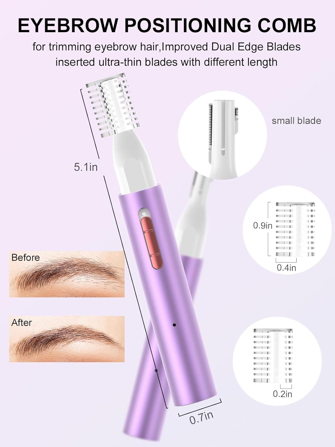 Nose Hair Trimmer for Women Men,2024 Rechargeable 2 in 1 Eyebrow & Facial Hair Trimmer