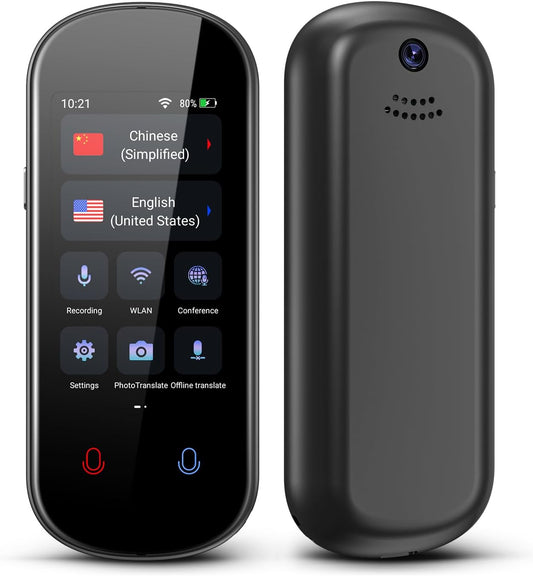 Language Translator Device, Two Way Real-Time Voice Translation, Support 138 Languages, Accurate Offline&Recording&Photo Instant Translation with 3” HD Inch Touch Screen for Travel