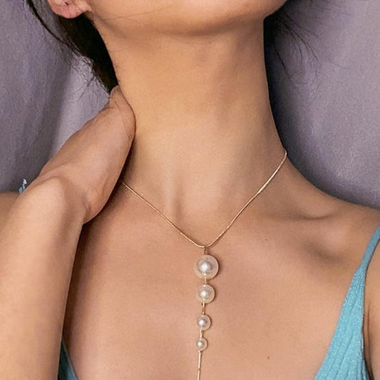 Creative Long Tassel Pearl Pendant Necklace – Sexy Statement Jewelry for Women