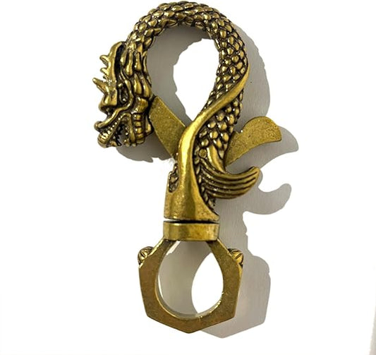 Vintage Copper Dragon Figurine – Mini Brass Statue, Retro Desk Ornament & Keychain Charm
