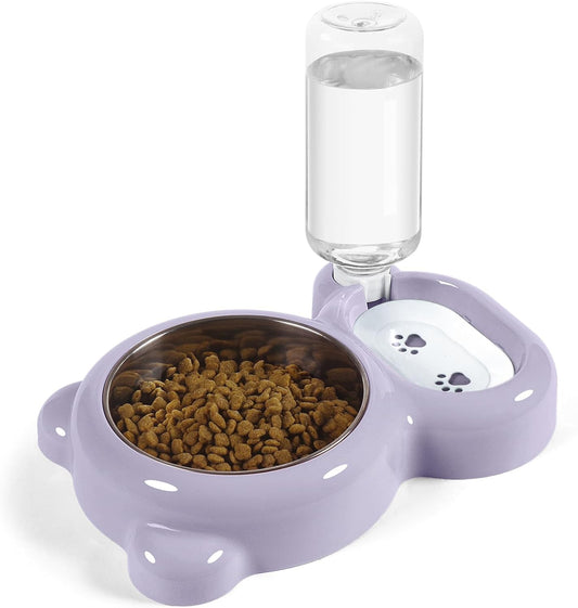 Dog Bowls, Cat Food and Water Bowl Set - Purple