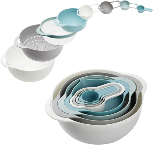 Plastic Mixing Bowls Set of 8 – Multicolored, BPA-Free, Great for Cooking, Baking & RV Camping