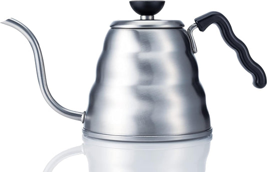 Hario V60 "Buono" Drip Kettle Stovetop Gooseneck Coffee Kettle 1.2L, Stainless Steel, Silver