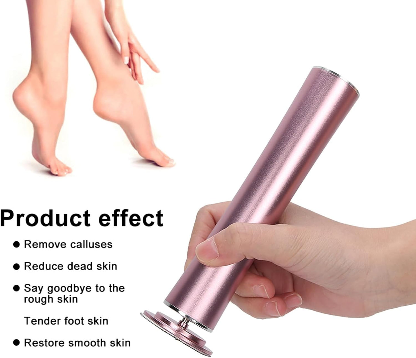 Electric Foot Callus Remover – Rechargeable Heavy Duty Cordless with 60pcs Replacement Sandpaper Discs