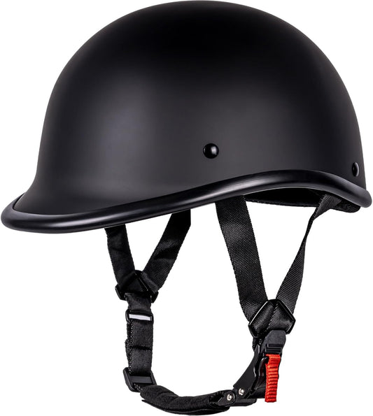 DOT Approved Half Shell Motorcycle Helmet Hawk Style Matte Black Open Face M Size
