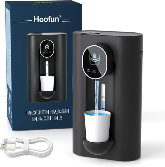 Automatic Mouthwash Dispenser for Bathroom, 18.26Oz Wall Mounted Mouth Wash Dispenser with Magnetic Cups