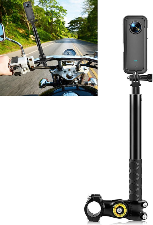 Motorcycle Invisible Selfie Stick, Adjustable Length, for GoPro Hero 11/10/9/8 for Ins