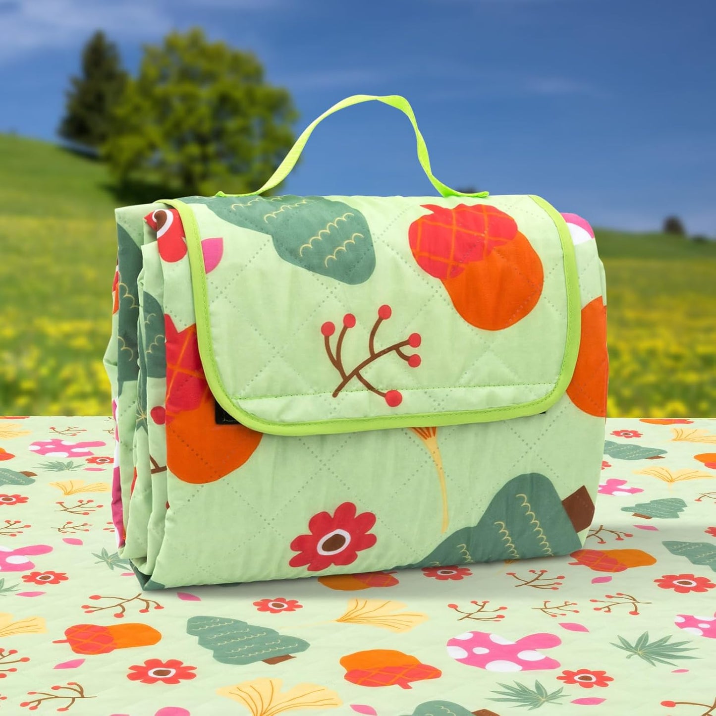 Picnic Blanket, Outside Baby Blanket, 3-Layer Picnic Mat for Camping, 59"x79"