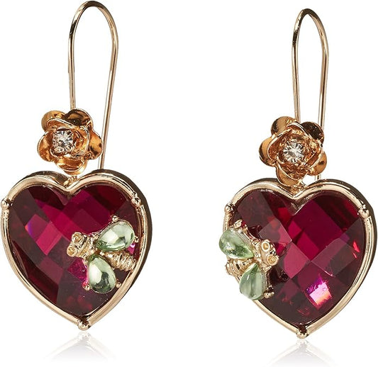 Elegant Women’s Stone Heart Dangle Earrings – Romantic Drop Jewelry for Every Occasion
