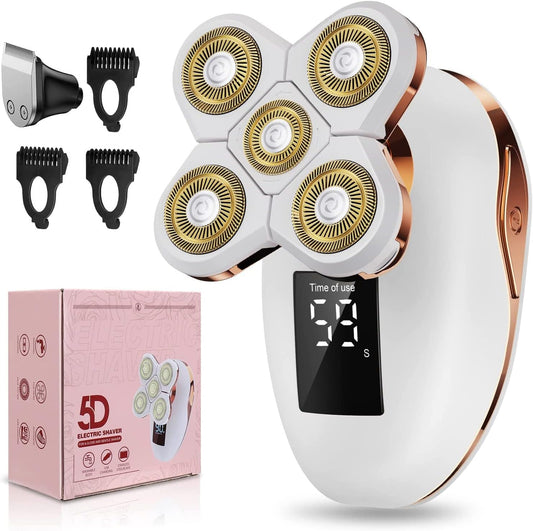 2-in-1 Electric Razors for Women, Wet/Dry 5D Razor & Hair Trimmer
